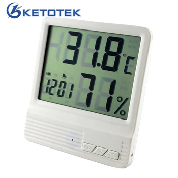 

Indoor Weather Station Digital LCD Thermometer Hygrometer Alarm Clock Electronic Temperature Humidity Meter Monitor Termometro