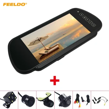 

FEELDO 7" TFT LCD Car Rearview Mirror Monitor With Reverse Backup Camera Video System 2.4G Wireless & Cigarette Lighter Optional