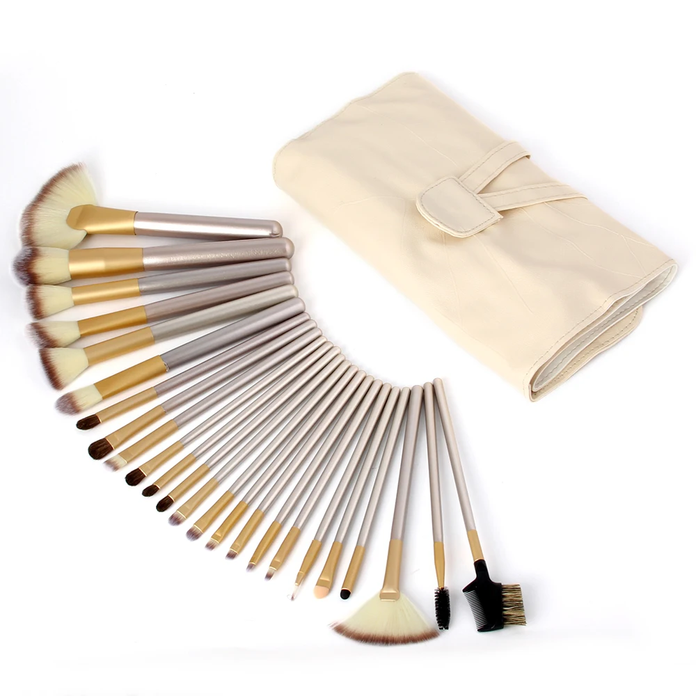 24 pcsset Professional Makeup Brushes Eyeshadow Lip Concealer Powder Foundation Brush Set Kit Cosmetic Tool with Leather Case (3)
