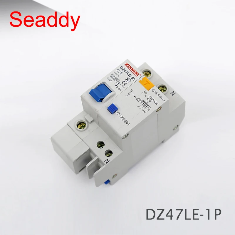 

DZ47LE-63 1P 6A 10A 20A 25A 40A 50A 60A 63A 230V Residual Current Circuit Breaker Over Current Leakage Protection RCBO Chopper