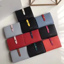 simple fashion color top layer leather toothpick pattern function wallet ladies buckle wallet card package simple fashion color top layer leather toothpick pattern function wallet ladies buckle wallet card package