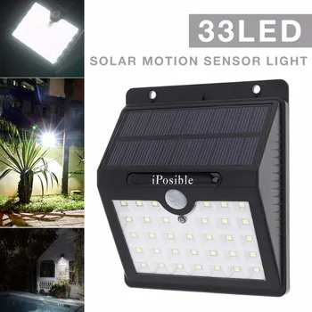 

Waterproof 33 Leds Rechargeable LED Solar Light with PIR Motion Sensor Wall Lamp for Outdoor / Garden / Patio / Lane / Street