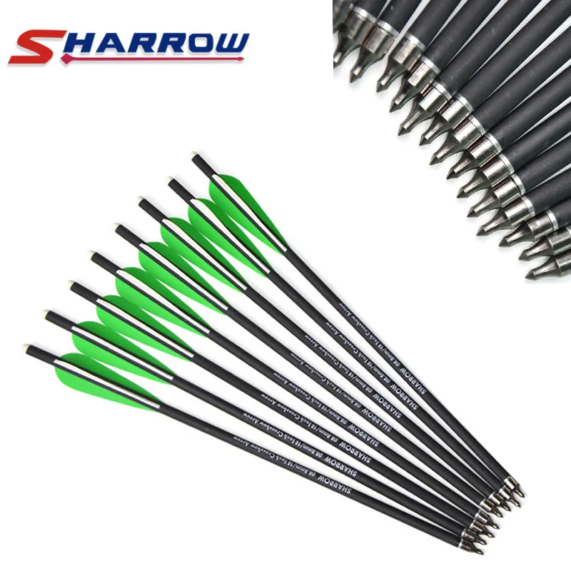 15pcs Archery mix Carbon Crossbow Arrows 16Inch Replaceable Arrow