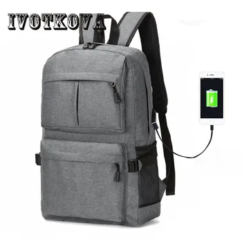

IVOTKOVA Women Men Canvas Backpacks Large School Bags For Teenager Boys Girls Travel Laptop Backbag Mochila Rucksack Grey