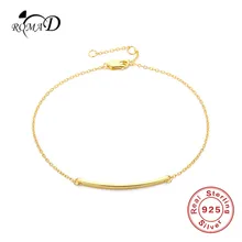 Romad серебряный шарм 925 пробы браслеты для женщин романтическая цепочка браслеты ювелирные изделия простые и элегантные тонкие аксессуары Подарки
