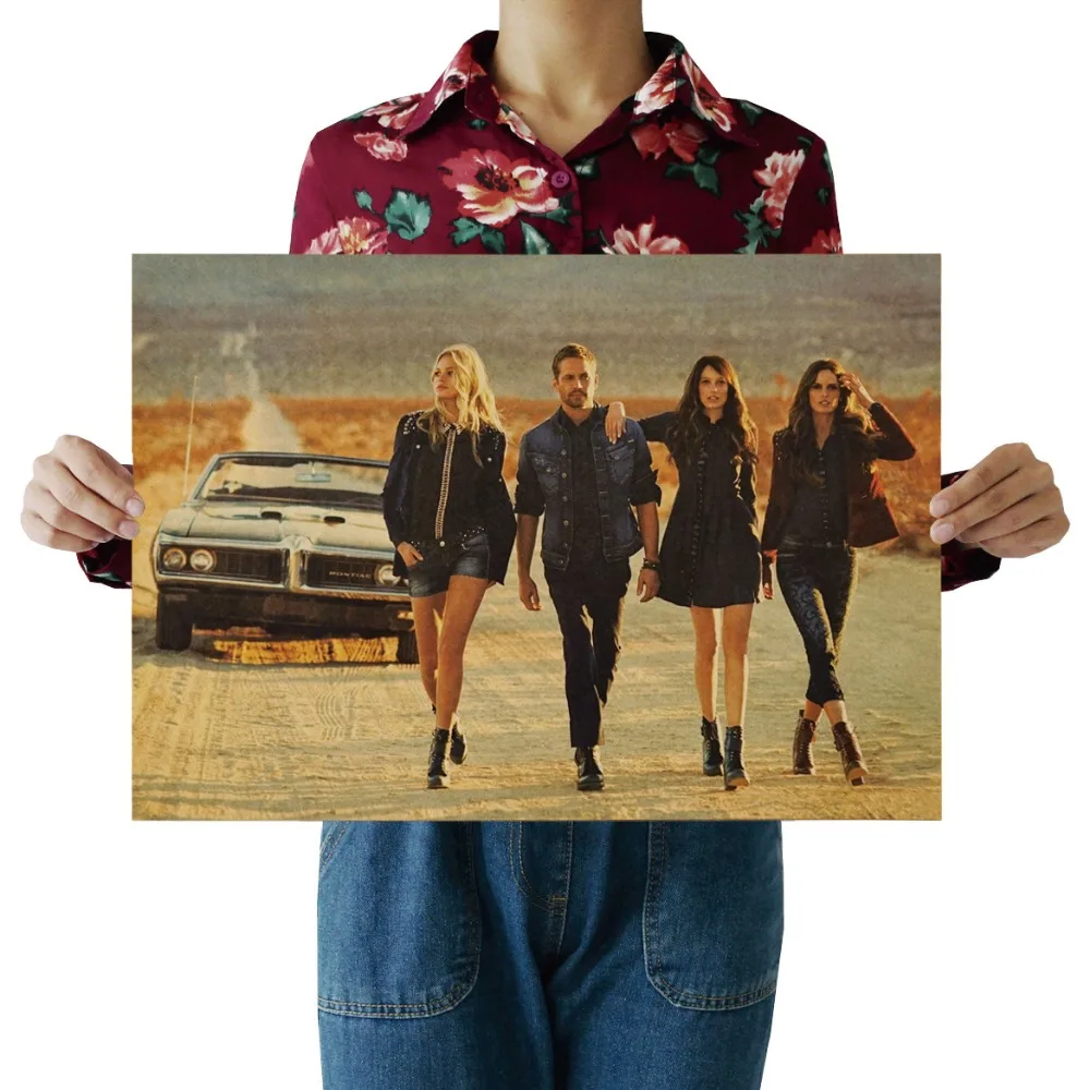 

W,Paul Walker/Hollywood actors star Handsome guy/Wall stickers/kraft paper/bar poster/Retro Poster/decorative painting 51x35.5cm
