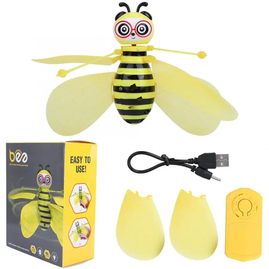 

Electric Infrared Sensor Bee Flying Toys Hand-Controlled Helicopter LED Light Aircraft Anti-collision RC Toys