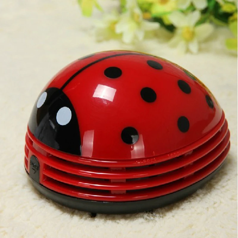 Home Office Desktop Cleaning Vacuum Cleaner Mini Ladybug Desktop Coffee Table Rubber Crumbs Vacuum Cleaner Dust Collector