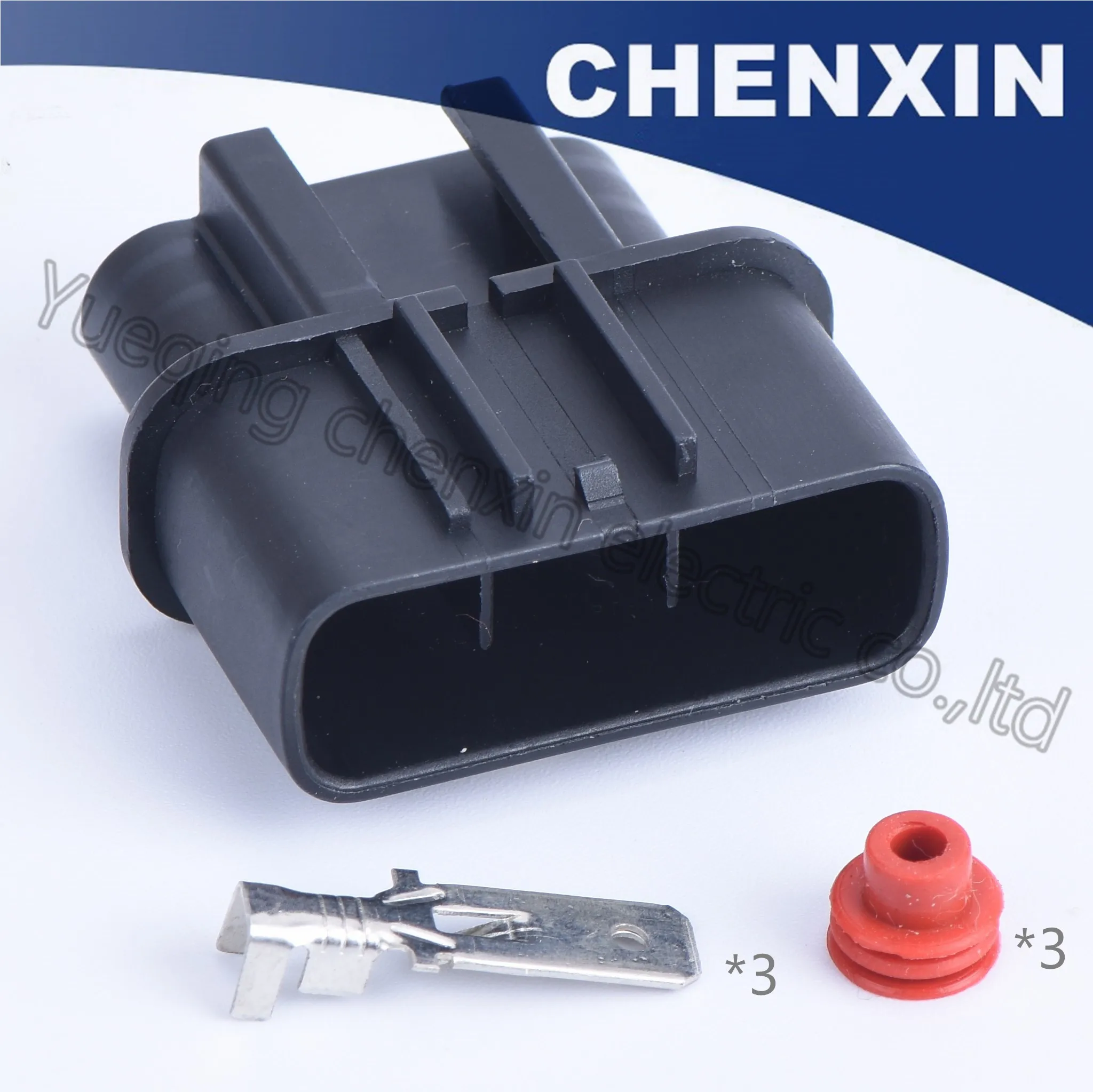 Black 3pin waterproof auto connector automotive wiring harness plugs(6.