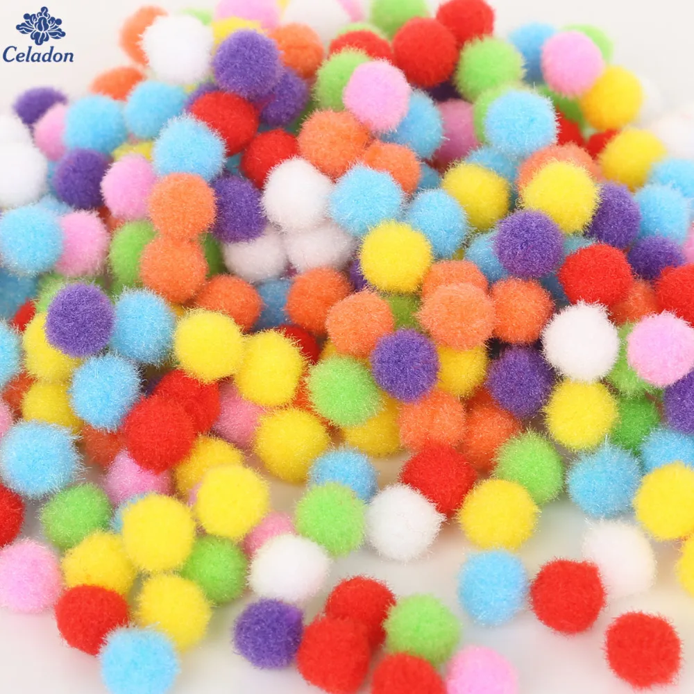 

100-500Pcs Mix Size 10mm 15mm 20mm 25mm 30mm Random Mixed Color Pompom Soft Pom Pom Balls For DIY Kids Toys Accessories