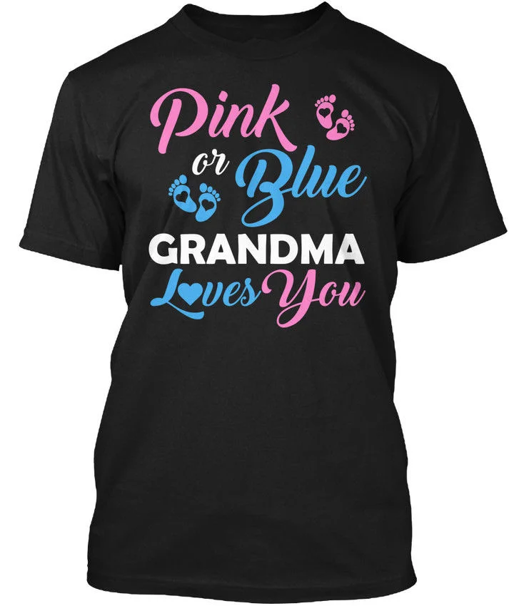 

2018 New Casual T Shirt Tee Short Gender Reveal Grandma Loves You Men Top O-Neck T Shirt