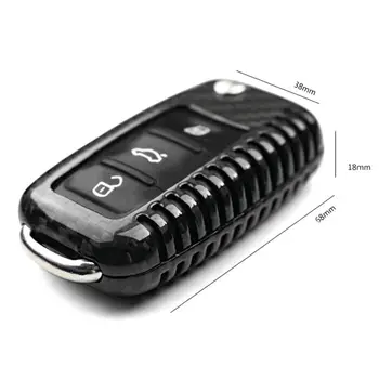 

BBQ@FUKA Black REAL Carbon Fiber Flip Remote Key Shell Cover Protector Holder Case key styling Fit For VW Golf MK5 Beetle Polo
