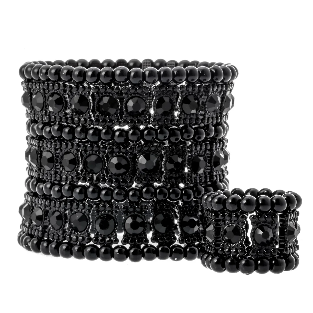 

Multilayer stretch cuff bracelet ring sets wedding bridal crystal jewelry women her wife mom girlfriend gifts B11 dropshipping