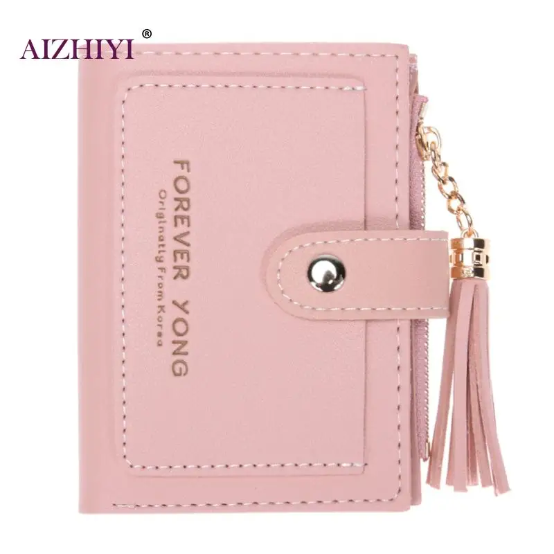 

Women Folded Short Wallet Tassels Hasp Small Wallet for Girl Fashion Female Zipper Wallet Mini Handbag Coin Purse Card Holder
