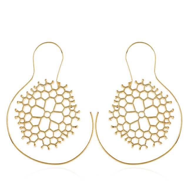 Ethnic Personality Round Spiral Drop Earrings Exaggerated Love Heart Whirlpool Gear Earrings for Women Beach Jewelry