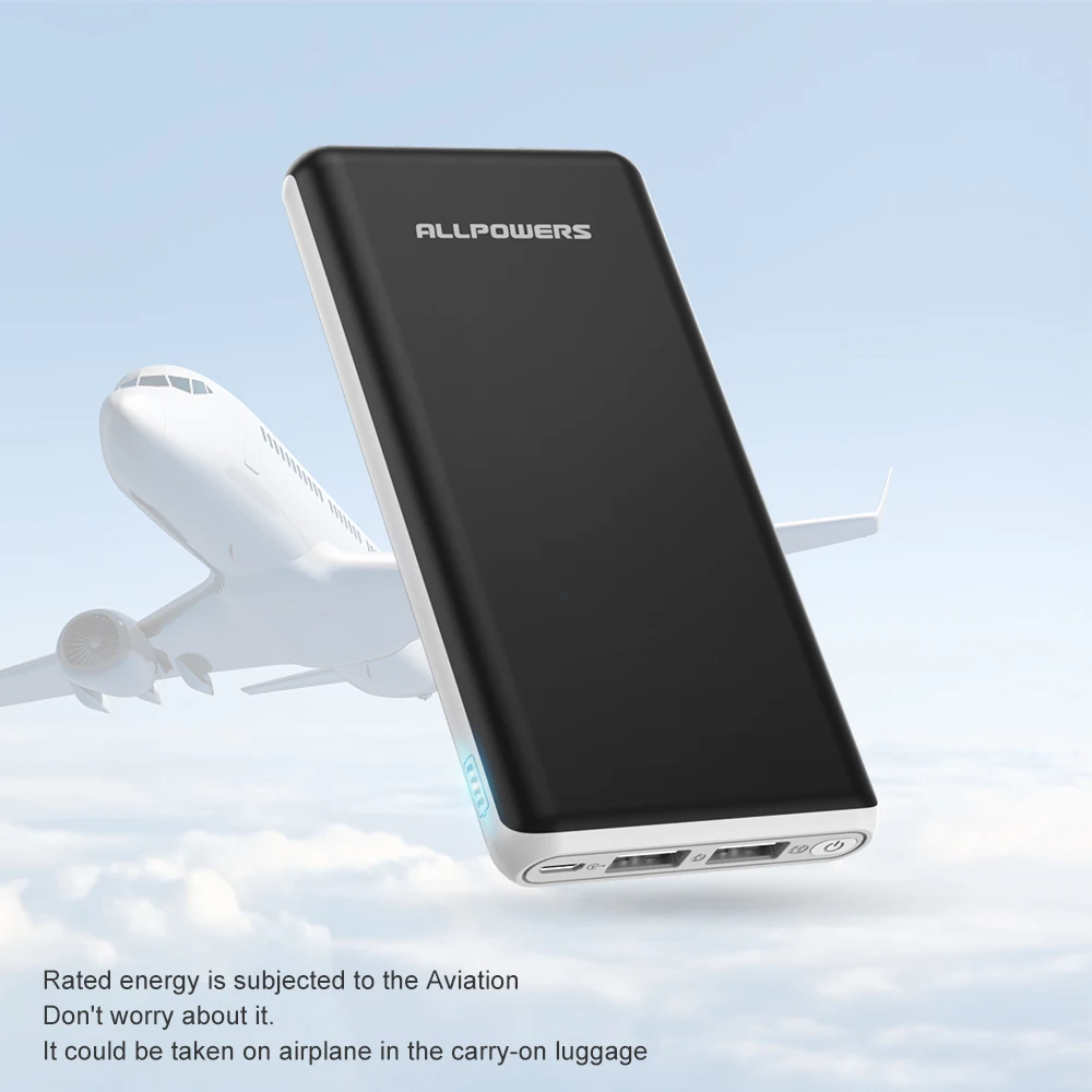 

ALLPOWERS 20000mAh Power Bank Li-polymer Battery Power Bank for iPhone Samsung Huawei Oppo Vivo Xiaoxi HTC Sony General Use.