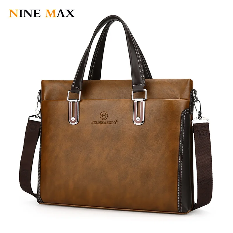 

Men Messenger Bag Pu Leather Shoulder Bags Black 14 Inch Laptop for Male High Quality Brand Man Tote Crossbody Handbag Briefcase