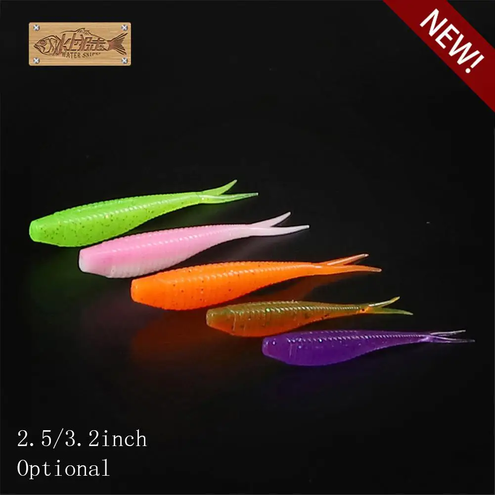 Вода. Снайпер 18 шт./лот разделенный хвост Minnow Мягкая приманка Shad Приманка для