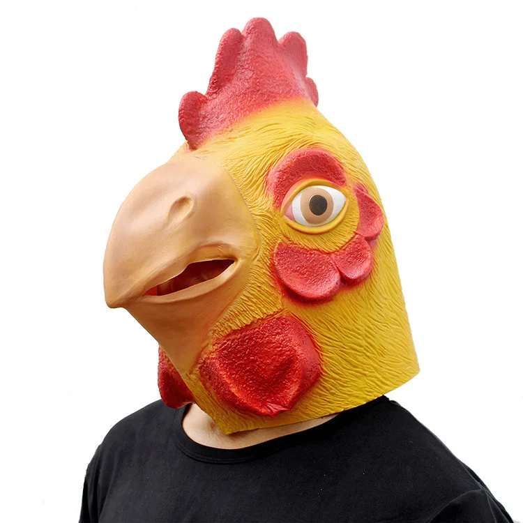 

Animal Full Face Rooster Mask Halloween Prop Carnival Latex Rubber Chicken Head Masks Costumes Fancy Dress Party Supplies