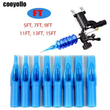 50 шт в наборе, 5/7/9/11/13/15FT одноразовые тату-машинка наконечники форсунки плоской подошве Круглый Пластик наконечники для тату-машинок стерильные Макияж для маркировочного аппарата питания инструмента