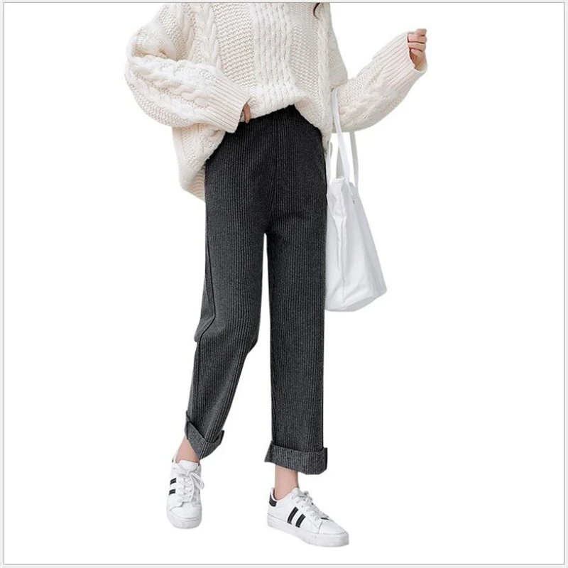 

The new autumn and winter fashion ladies hight waist wide leg pants women Korean yards wide leg casual pants straight wild A38