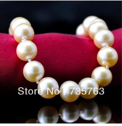 

HOT NATURAL 18"9-10MM SOUTH SEA GENUINE PERFECT AAA GOLD PINK PEARL NECKLACE 14K