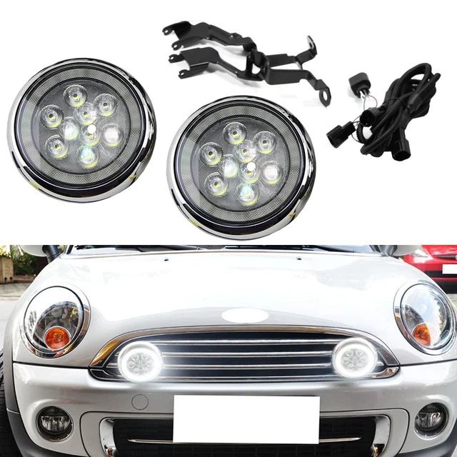 Chrome LED Halo Rally DRL Daytime Driving Light For MINI Cooper R55 ...