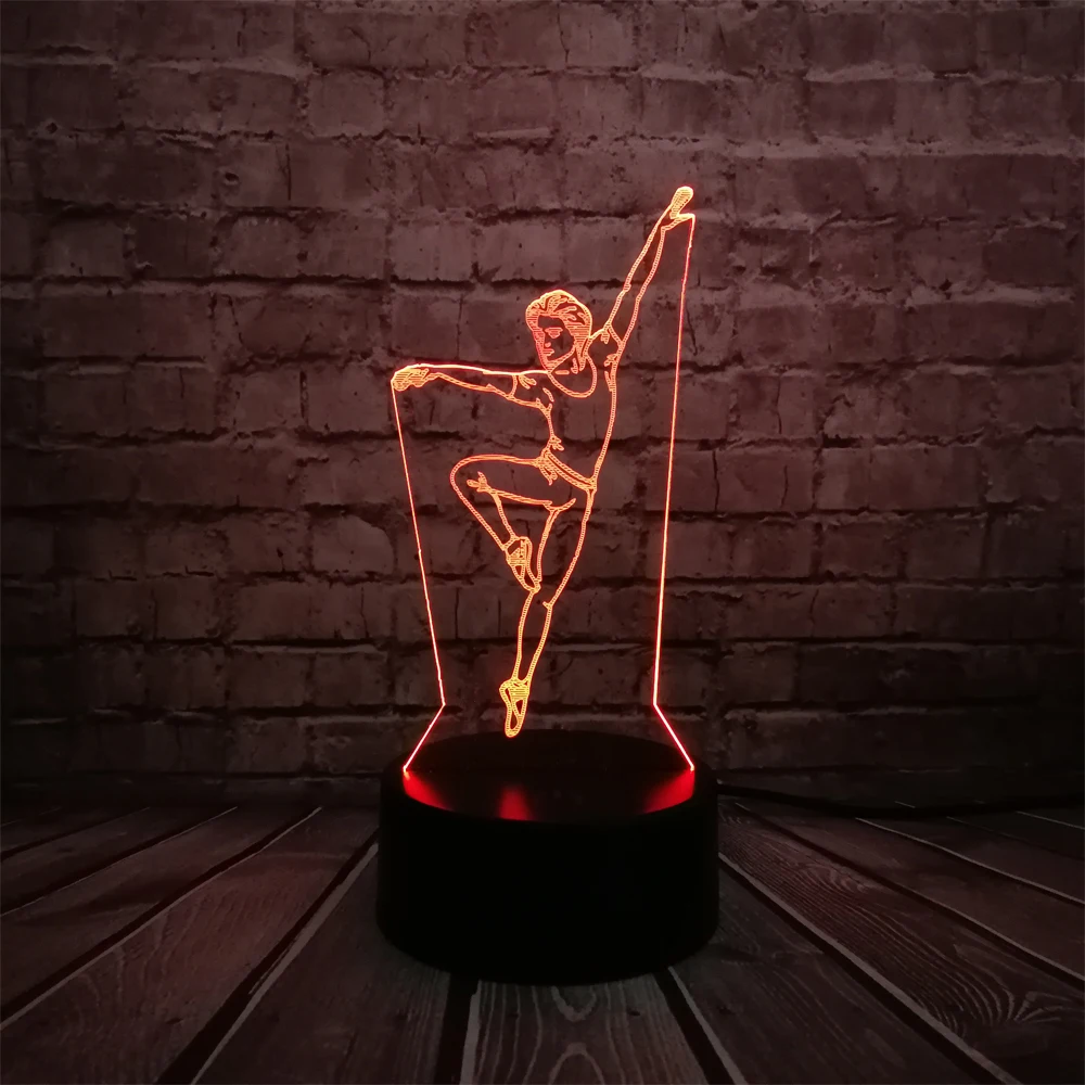 Элегантный танцор человек 3D лампа ночник светильник USB СВЕТОДИОДНЫЙ ing Mulitcolor