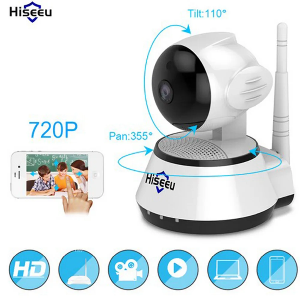 

Hiseeu Home Security IP Camera Baby Monitor HD Mini CCTV Camera 720P Smart WiFi Camera Audio Record Surveillance Security Camera