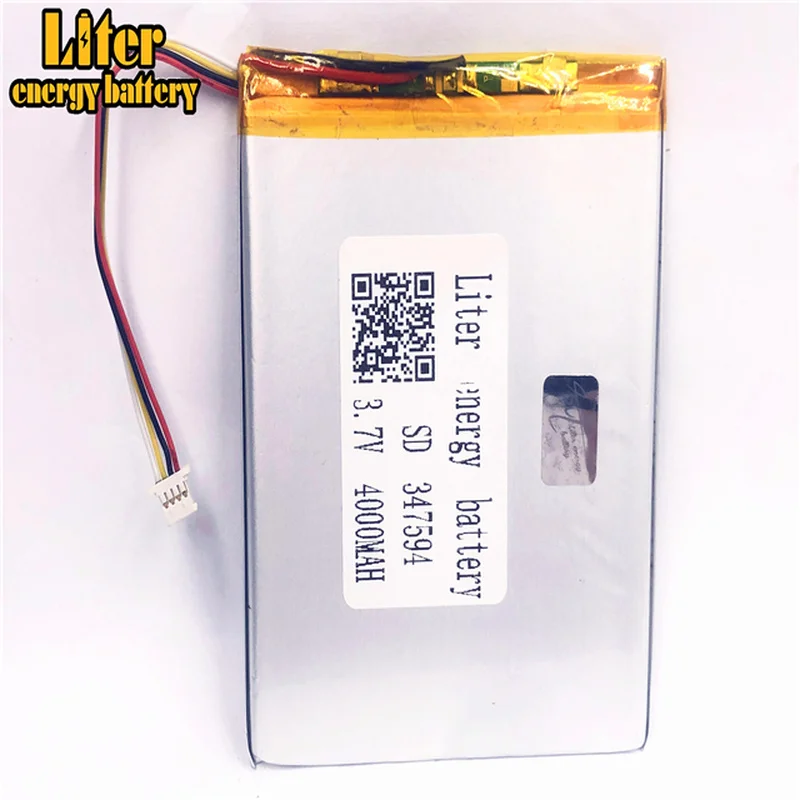 1.0MM 4pin 커넥터 347594 357595 4000mah 3.7V 태블릿 pc 7 인치 MP4 MP5 용, 저렴한 가격