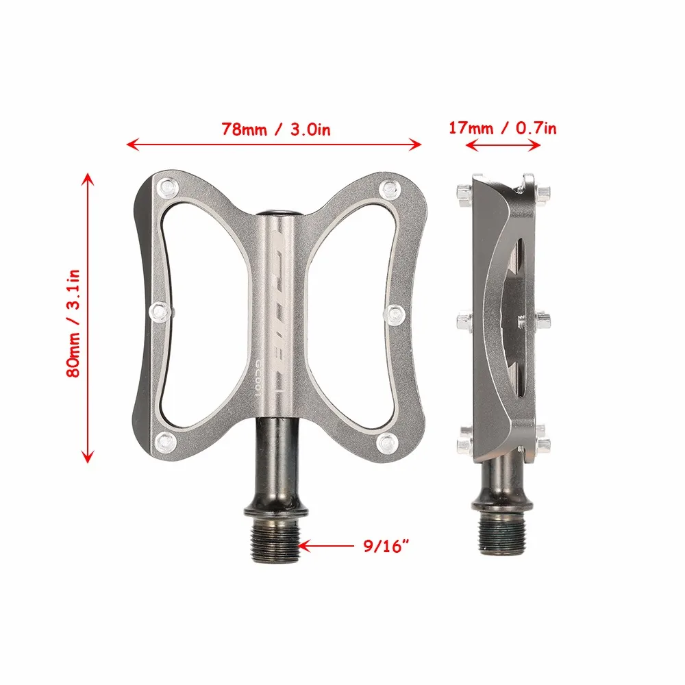 GUB GC001 Алюминий сплава педали велосипеда сверхлегкий MTB Дорожный велосипед педали анти-слип Велоспорт на плоской платформе педали езда часть