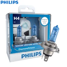Philips Diamond Vision 9003 HB2 H4 12 V 60/55 W P43t 12342DVS2 5000 K холодный белый свет галогенная лампа для автомобиля фар Hi/lo луч(двойная упаковка