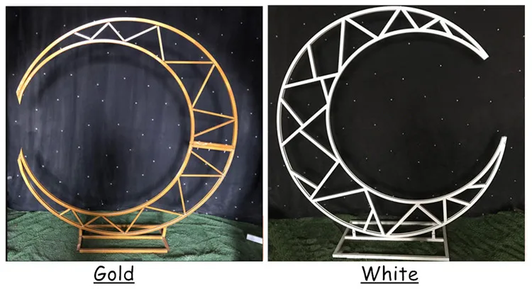 На заказ 70,8" Золотая белая луна корабль металлическая железная Арка Декор Свадебный Стенд фон торт стенд полка полумесяц Свадьба Луна арка