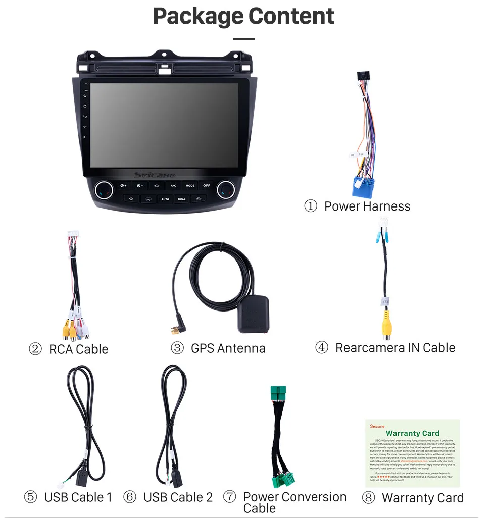 Seicane 10,1 Android 8,1 2Din четырехъядерный автомобильный Радио gps мультимедийный плеер головное устройство для Honda Accord 7 2003 2004 2005 2006 2007