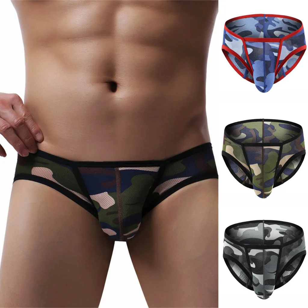 

MUQGEW Sexy Men Underwear Men Briefs Mesh Underpants Jockstrap Gay Mens briefs Cuecas Men Brief Bikini Under Wear Man Srting Man