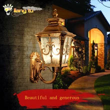 Наружная алюминиевая настенная лампа для балкона прохода Коридорная лестница настенная лампа ретро светодиодная Водонепроницаемая стеклянная садовая лампа