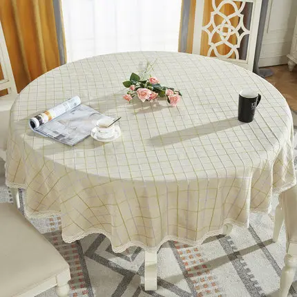  Round tablecloth cotton and linen household thickening European pastoral round table cloth coffee t