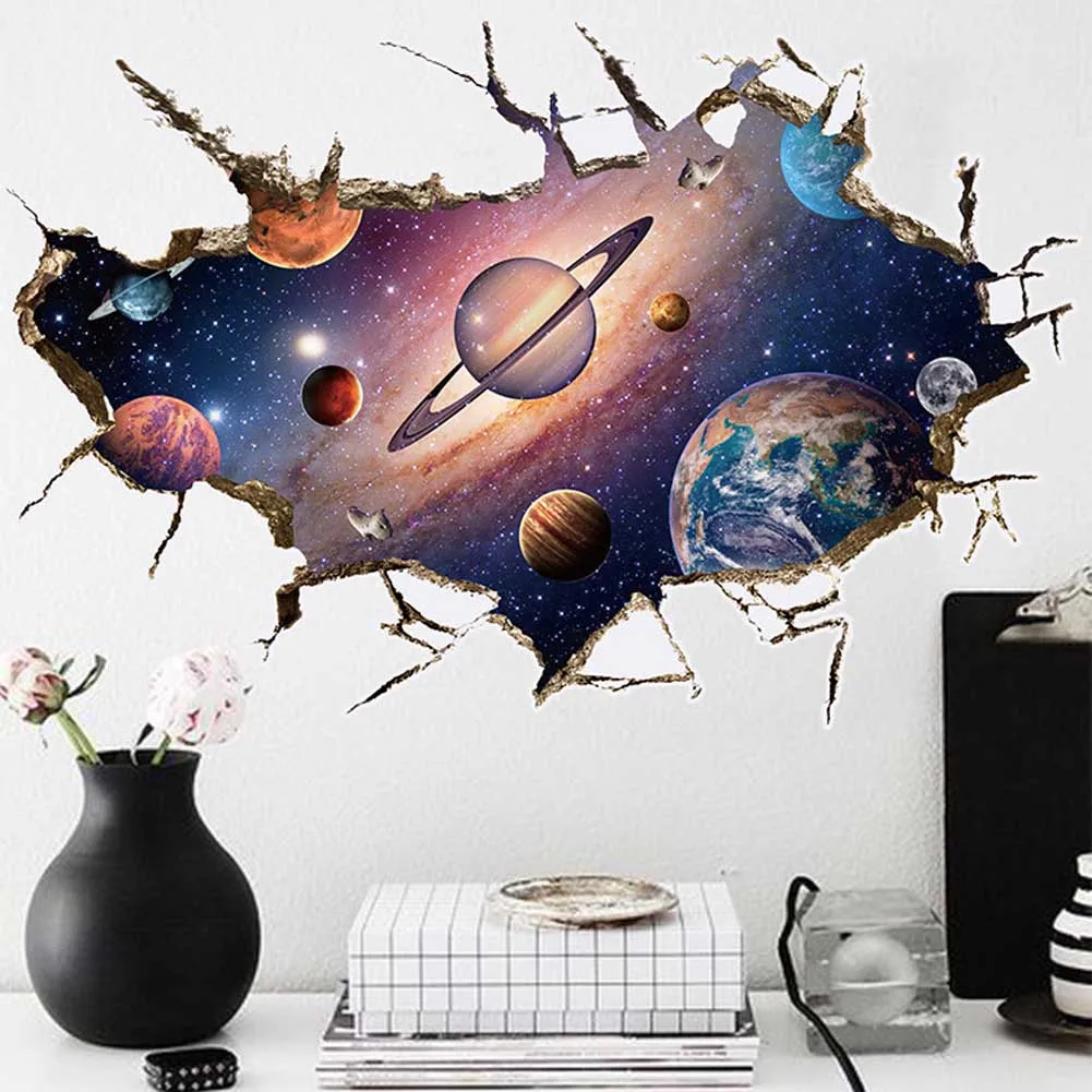 1pcs 3D Wall Sticker Waterproof Art Mural Decal Universe Star