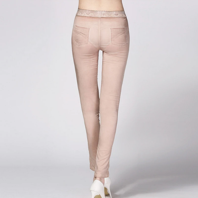 Europe Et Du Femmes 2018 Poches De Pantalon Élastique Kaki Crayon 2 Couleurs Taille Patchwork Amérique Mode Dentelle Soie Maigre En 95 Style argent qaCZw