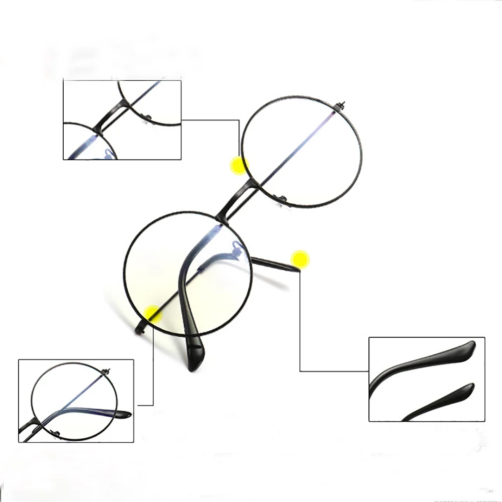 Comfortable Computer Anti Blue Light Glasses-Retro Round Frame Unisex Spectacles