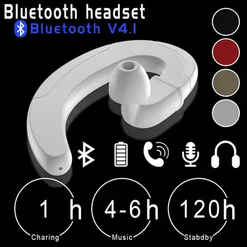 

Wireless Mini Earbud Bone Conduction Earhook Headphones Sports Driving Bluetooth Noise Cancelling Headset
