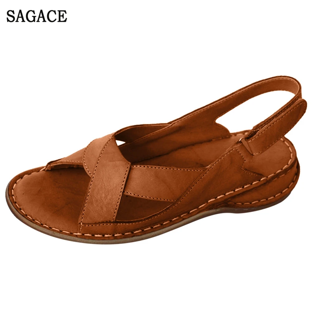 

SAGACE Women's Ladies Summer Sexy High Quality Outsid Ladies Shoes Hollow Out Wedge Buckle Sandals Casual Shoes