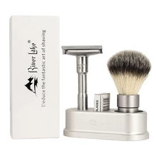 Речное озеро Регулируемая Безопасная бритва с двойным краем Классическая Безопасная бритва для мужчин для бритья от мягкой до агрессивной