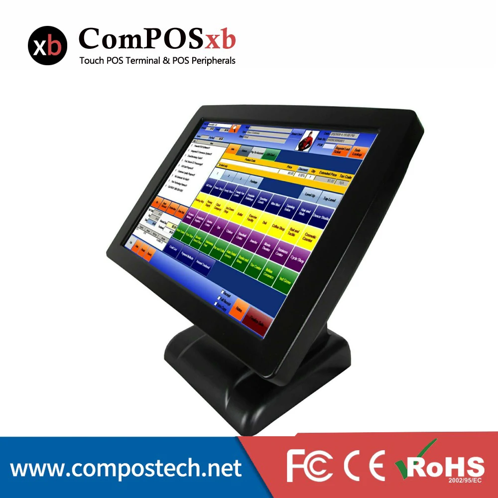 Retail POS 15 Inch TFT LCD Touch Screen Monitor EPOS System Touch Pos All In One Touch Pos Terminal For Restaurant/Beauty Shop