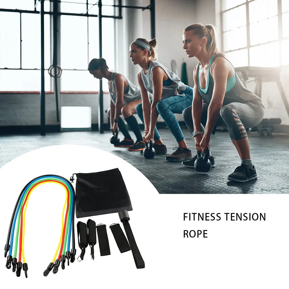 

11pcs Fitness Rally Pull Rope Multi-function Trainer Rubber Combination Auxiliary Pull Rope Set Fitness Accessories