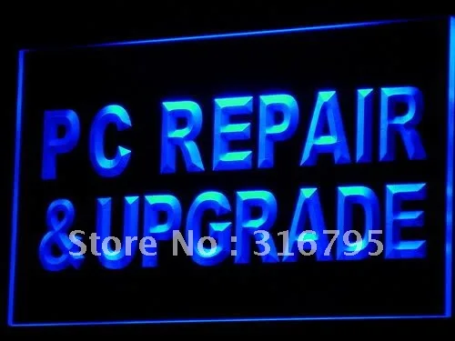 

i526 PC Repair & Upgrade Computer NEW LED Neon Light Light Signs On/Off Switch 20+ Colors 5 Sizes