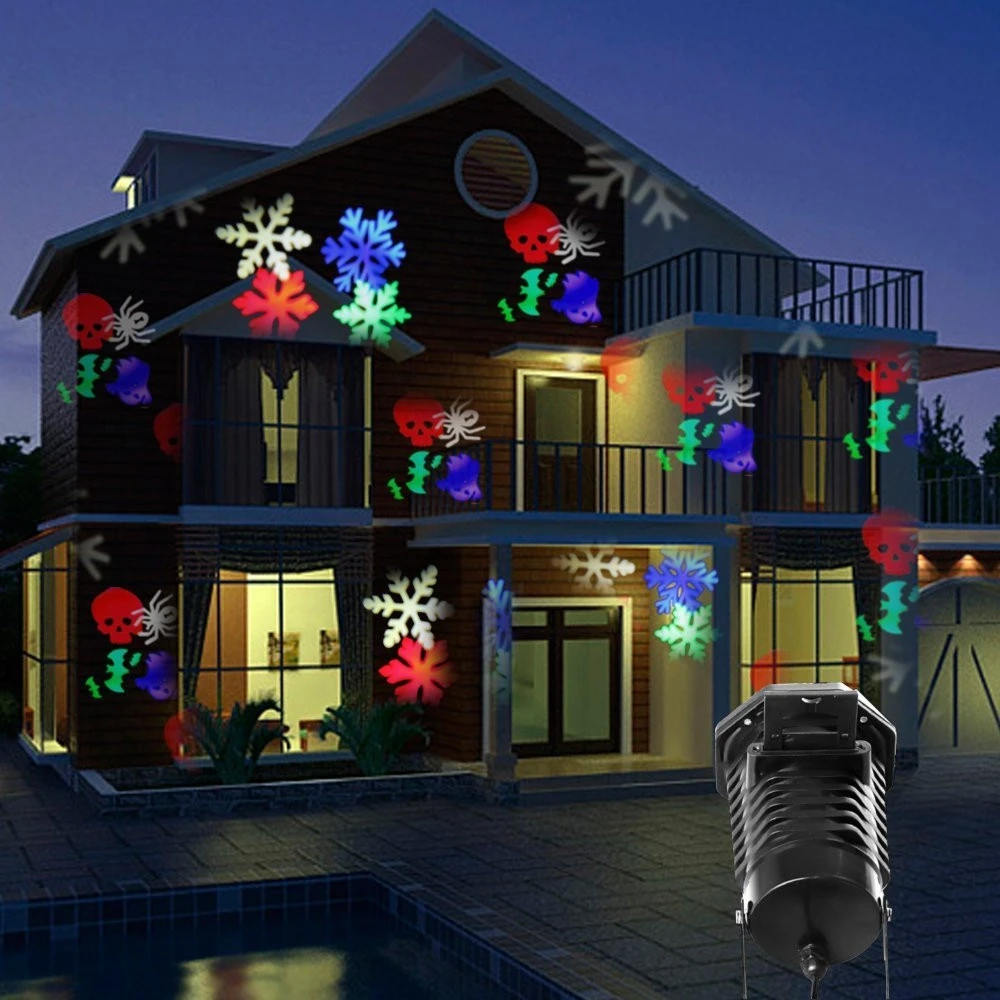 

Outdoor Christmas Projector Lights Multicolor Rotating Led Light Projection Waterproof Snowflake Spotlight-10pcs Pattern