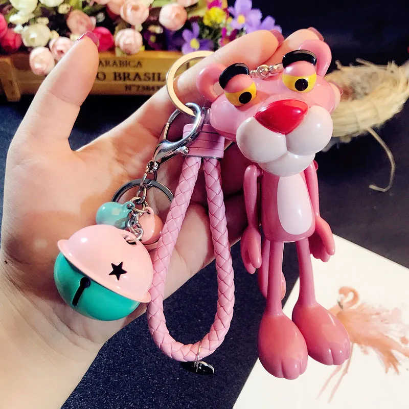 

14 Styles Cartoon Doraemon Doll Keychain Handwork Leather Rope Holder Metal Bell Leopard Keyring Handbag Kids Schoolbag Pendant