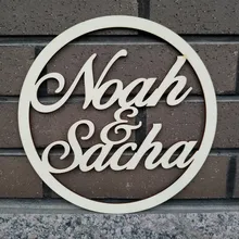 Заготовки деревянные круглые вырезы пользовательский знак имени лазерная резка древесины названия скрипт круг круглые поделки Свадебный декор подарки на день рождения на свадьбу