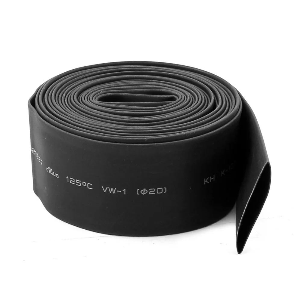 UXCELL 20mm Dia Black 21 Polyolefin Heat Shrinkable Tube Shrink Tubing